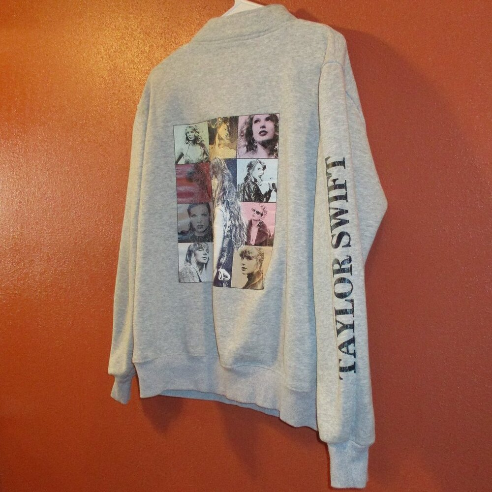 Taylor Swift Sweatshirt Era Tour Woman Medium Gray Black Blue Long Sleeve - Picture 12 of 13